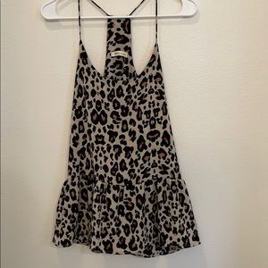 Leopard cheetah tank flowy spaghetti strap small
